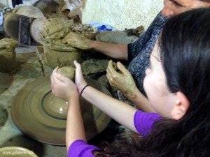 Kids Participate in Producing Clay Pots