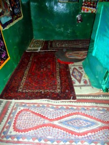Felt Floor Covering inside Imam-Zade (holy shrine), Chale-Sara Hiking