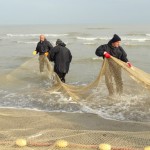 کار دسته جمعی ماهیگیران در صید ماهی
