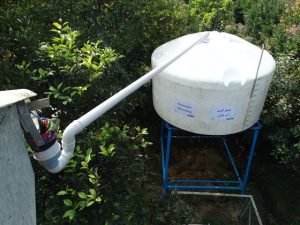 6000-liter rainwater reservoir, rainwater harvesting