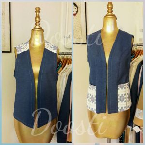 Chadorshab textile mixed with Jeans fabric as vest